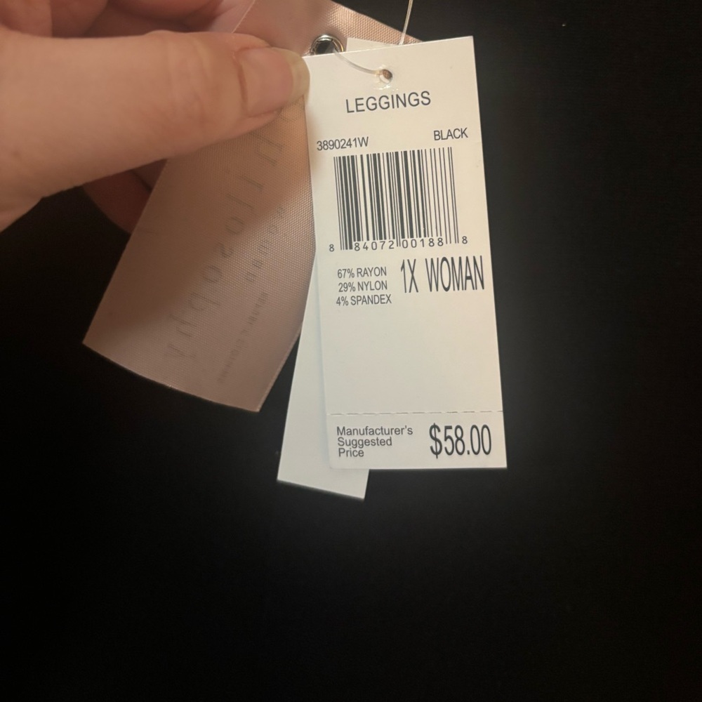 NWT Philosophy Republic Black Leggings Women’s 1X Plus Size Stretch - Picture 5 of 5
